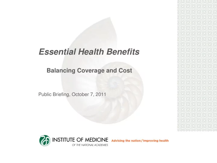 essential health benefits
