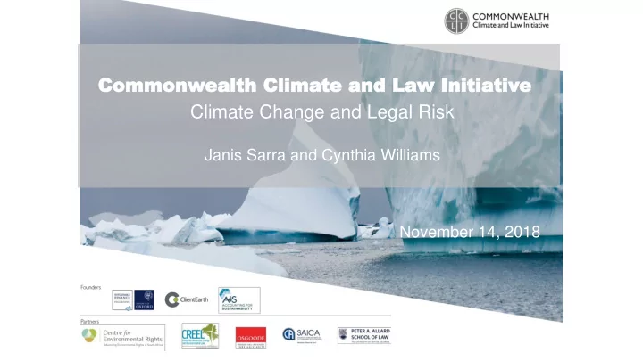 commo commonw nwea ealth lth clima climate te an and d la