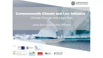 Commo  Commonw  nwea  ealth  lth Clima  Climate  te an  and  d La  Law I  w Initia  nitiativ  tive