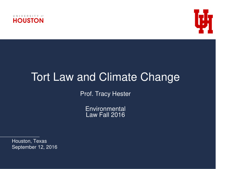 tort law and climate change