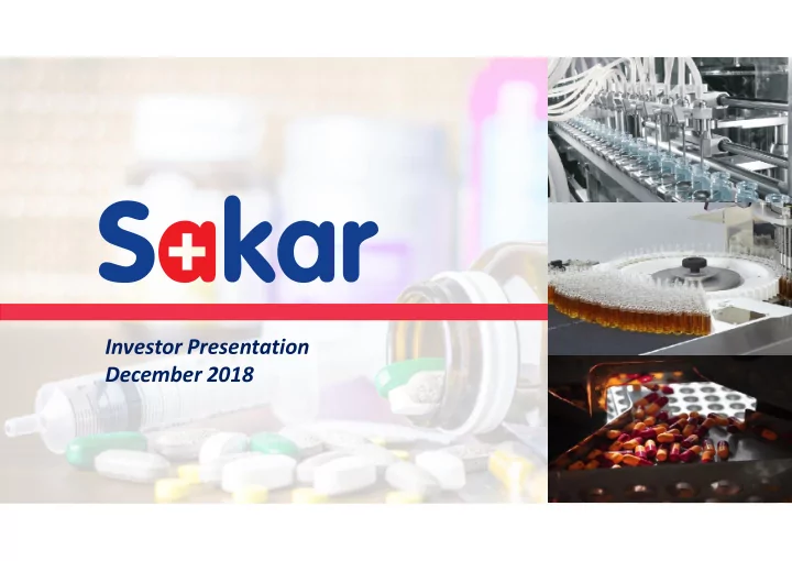 investor presentation december 2018 company overview