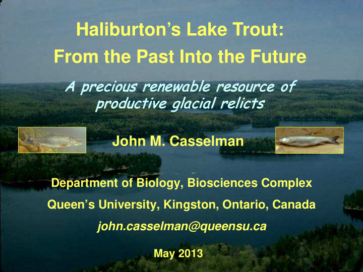 haliburton s lake trout from the past into the future