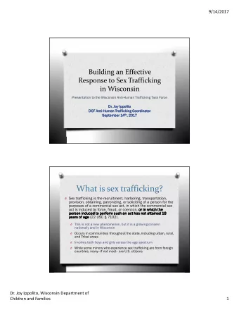 What is sex trafficking?