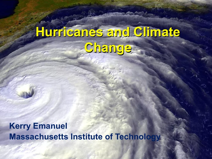 hurricanes and climate change