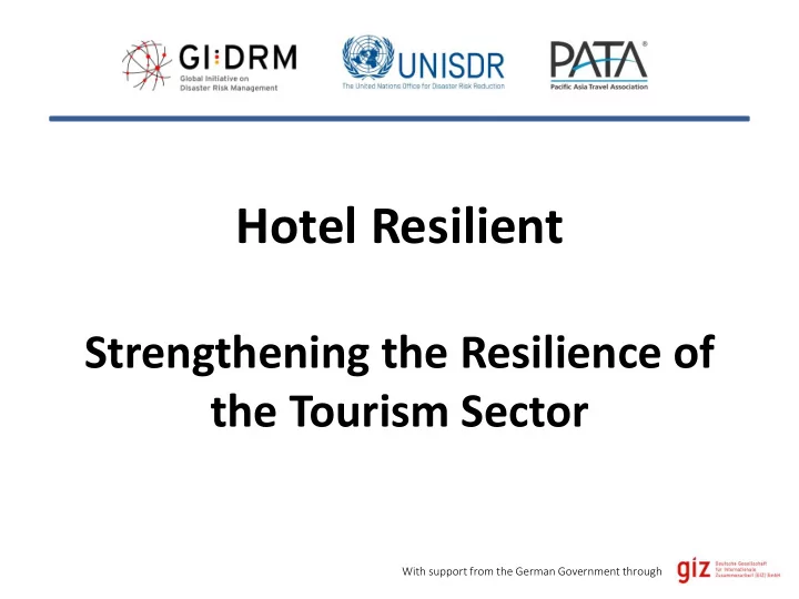 hotel resilient strengthening the resilience of the