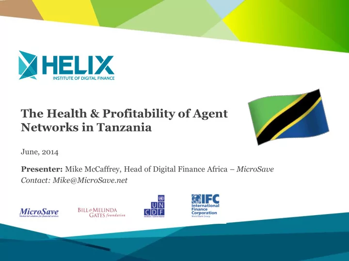 the health profitability of agent networks in tanzania