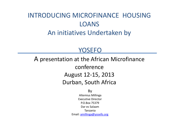 introducing microfinance housing introducing microfinance
