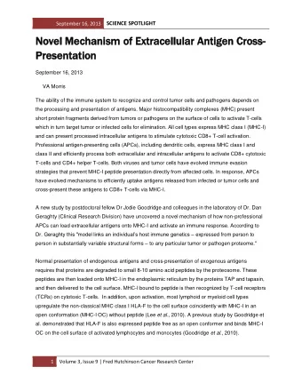No  Nove  vel  l Mech  Mechanism  anism of  of Ex  Extr  trac  acellul  ellular An  ar Antigen