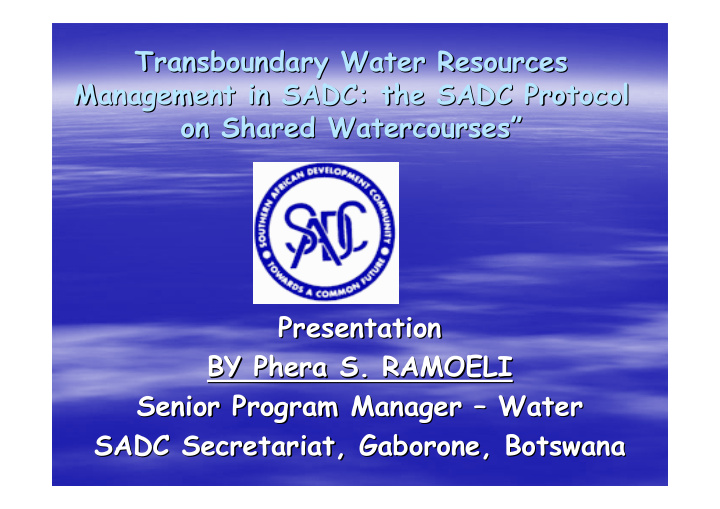 transboundary water resources transboundary water