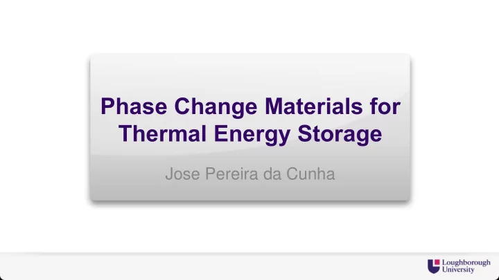 thermal energy storage