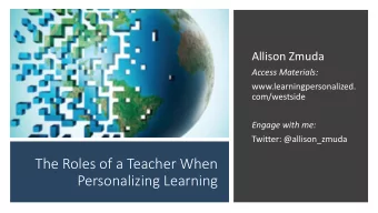 The Roles of a Teacher When  Personalizing Learning  VUCA  Volatile  Uncertain  Complex  Ambiguous