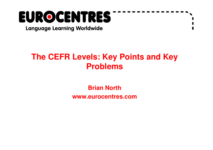 the cefr levels key points and key problems