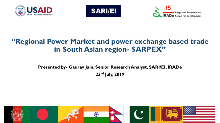 regional power market and power exchange based trade in