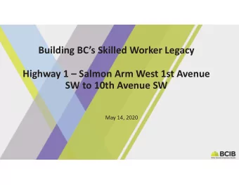 Building BCs Skilled Worker Legacy  Highway 1  Salmon Arm West 1st Avenue  SW to 10th Avenue