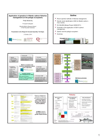 1  Intra-river scale (Moy)  Introduction  Genetic Stock Identification (establishing a  baseline