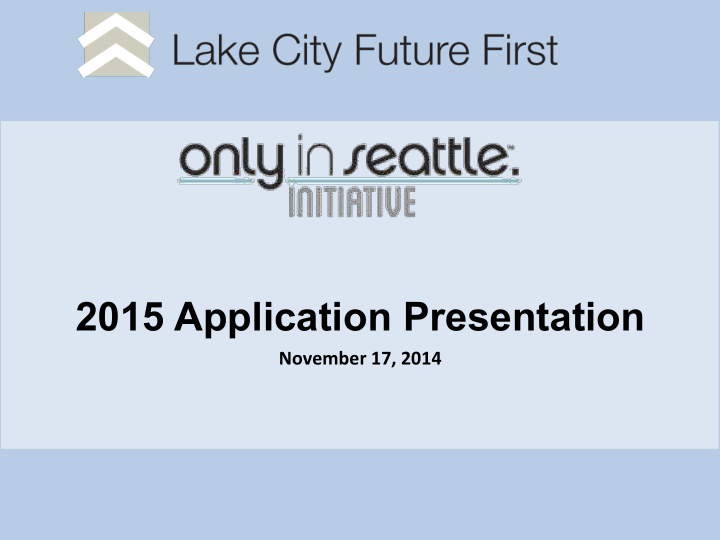 2015 application presentation
