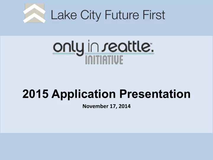 2015 application presentation