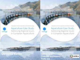 Giovanna Marino  Institute for Environmental  Protection and Research  Rome, Italy