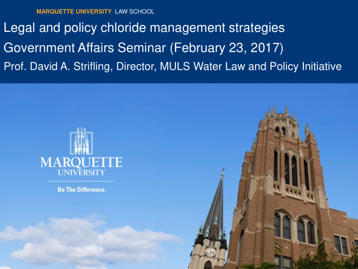 legal and policy chloride management strategies