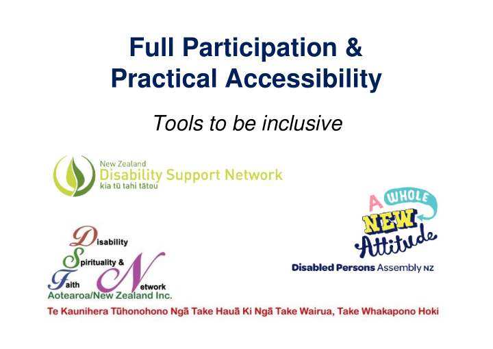 full participation practical accessibility
