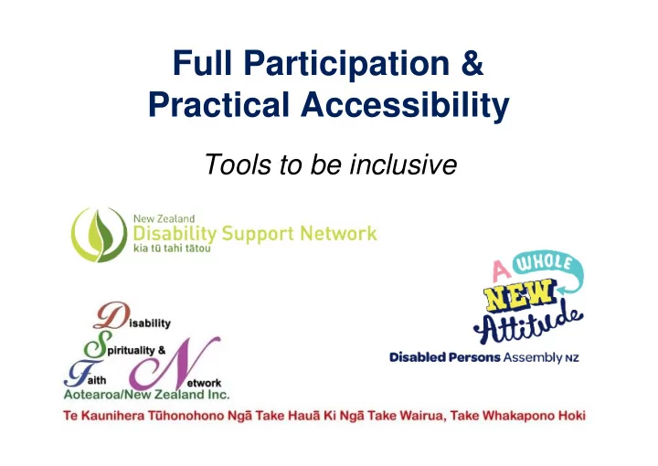 full participation practical accessibility