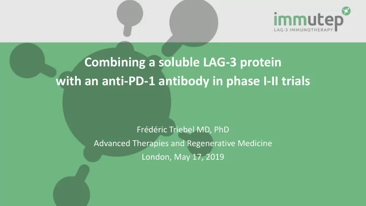 combining a soluble lag 3 protein with an anti pd 1