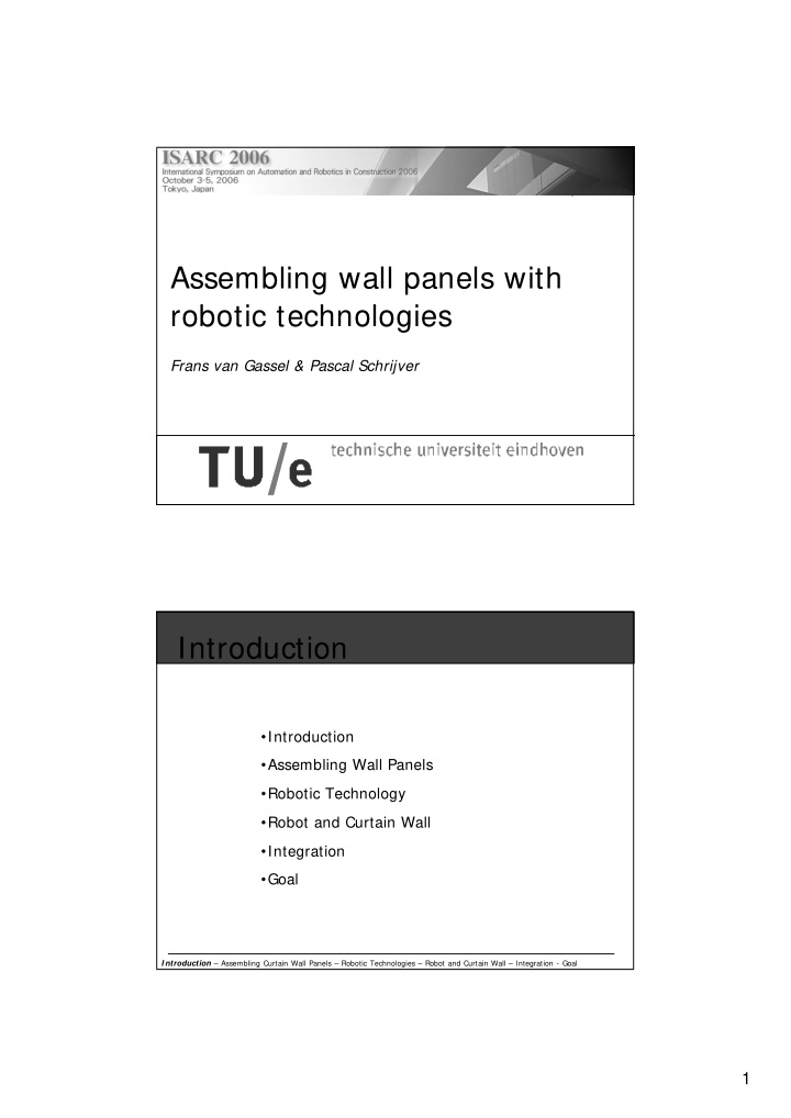 assembling wall panels with robotic technologies