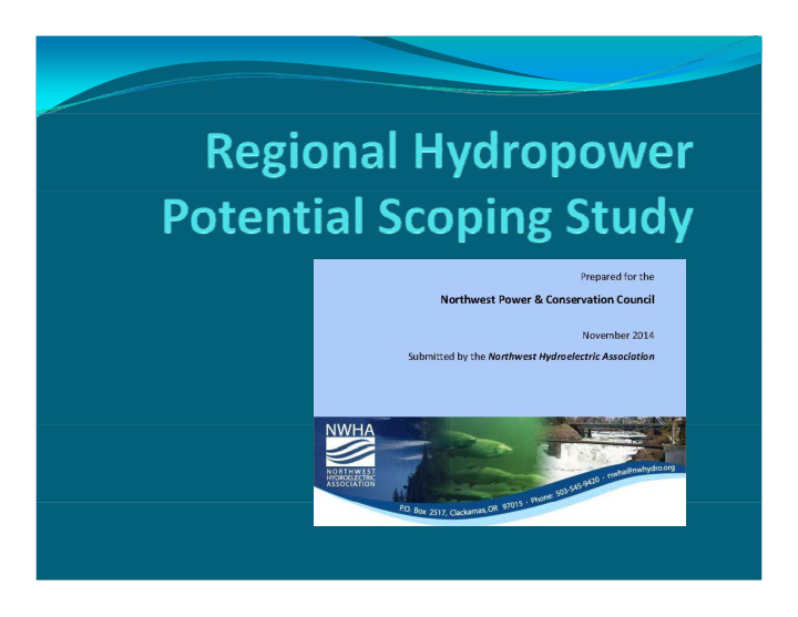 hydropower potential studies reviewed for scoping study