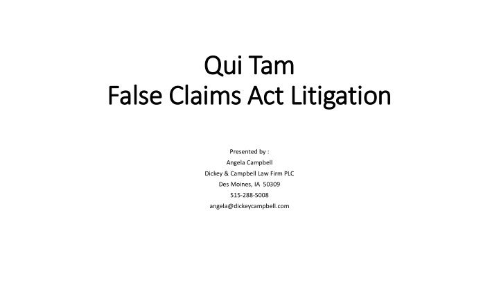 qui tam false cl claims a act li litigation