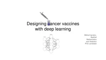 with deep learning  Mikhail Ignatov,  Applied  Mathematics  and Statistics  PhD candidate  Why