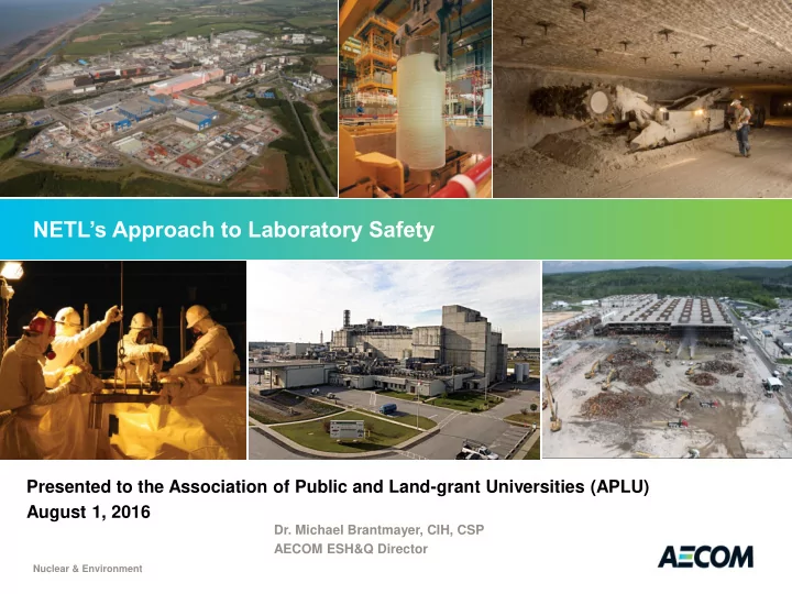 netl s approach to laboratory safety