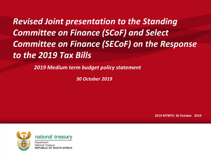 committee on finance scof and select