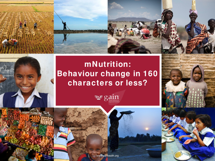 mnutrition behaviour change in 160 characters or less