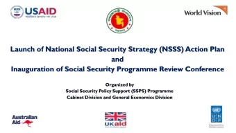Launch of National Social Security Strategy (NSSS) Action Plan  and  Inauguration of Social