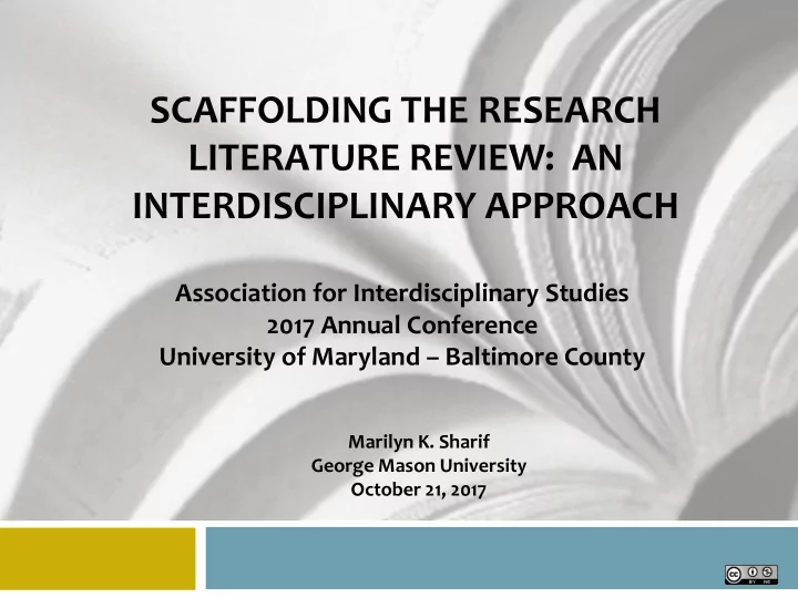 scaffolding the research literature review an
