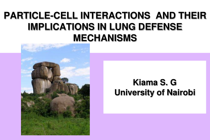 particle cell interactions and their