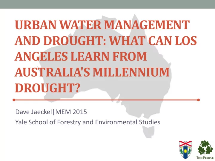urban water management