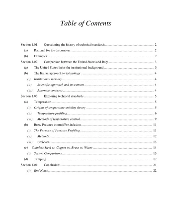 Table of Contents  Section 1.01  Questioning the history of technical