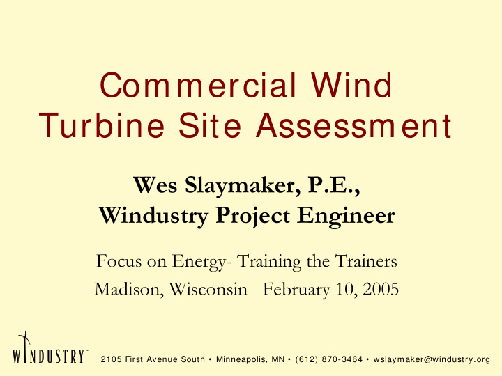 commercial wind turbine site assessment