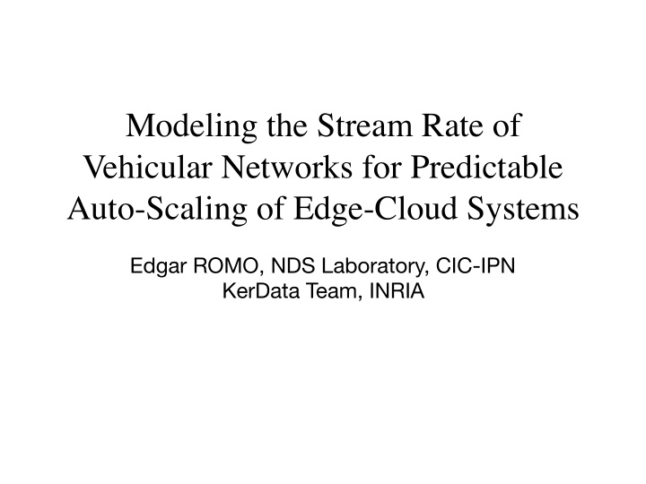 modeling the stream rate of vehicular networks for