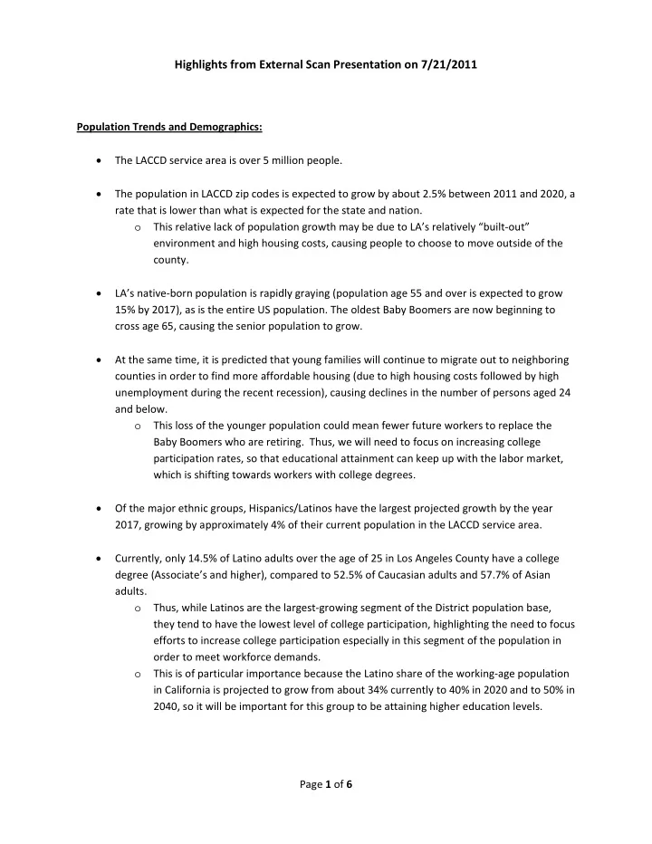 highlights from external scan presentation on 7 21 2011