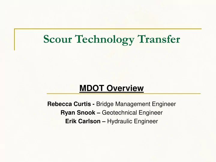 scour technology transfer