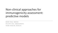 non clinical approaches for immunogenicity assessment