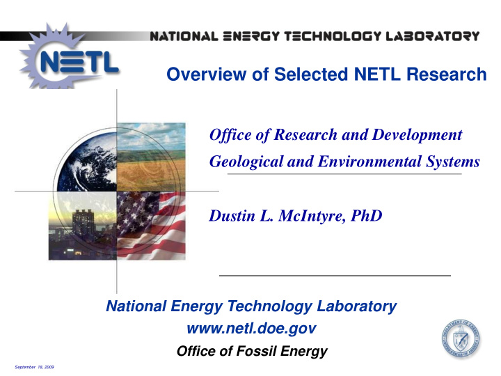 overview of selected netl research