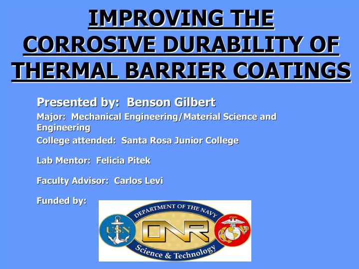 improving the improving the corrosive durability of