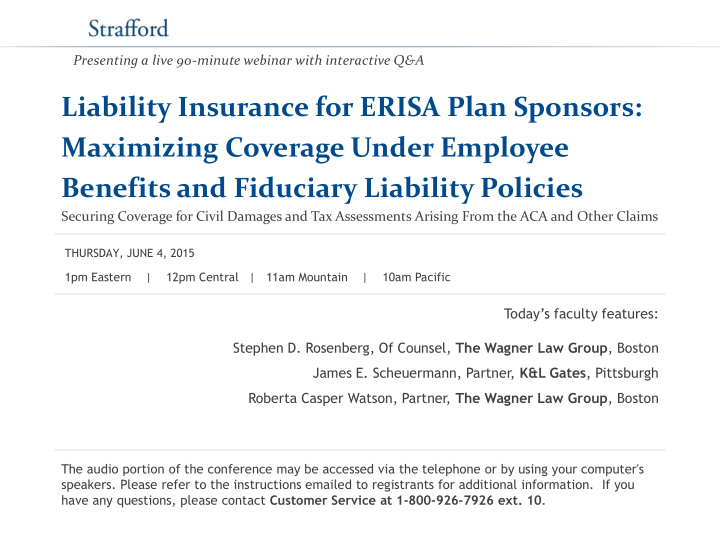 benefits and fiduciary liability policies