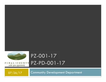 PZ-001-17  PZ-PD-001-17  Community Development Department  07/26/17  PZ-001-17/PZ-PD-001-17