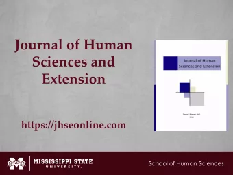 Sciences and  Extension  https://jhseonline.com  School of Human Sciences  Background  Sponsored