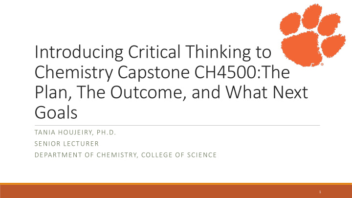 chemistry capstone ch4500 the