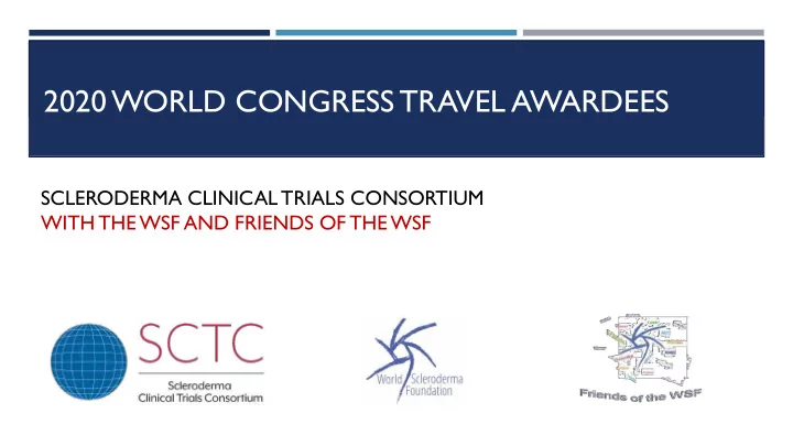 2020 world congress travel awardees